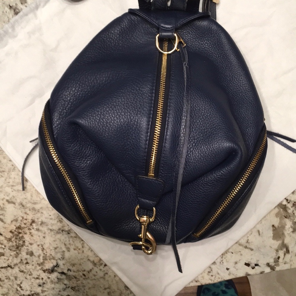 Rebecca Minkoff Julian Mini Backpack Navy Leather